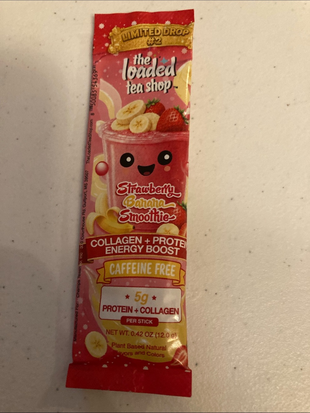 The Loaded Tea Shop Strawberry Banana Smoothie Collagen Energy Sticks (Pink) - Picture 2 of 4
